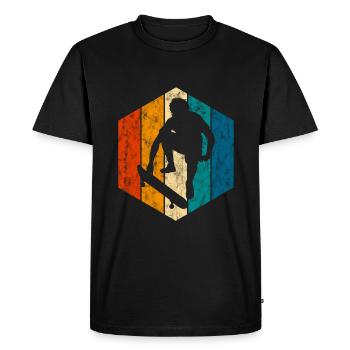 Skateboard Skateboarder Skater Skate Skateing - T-shirt Premium bio Homme - noir - Devant - Nico (187cm)