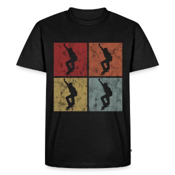 Skateboard Skateboarder Skater Skate Skateing - T-shirt Premium bio Homme - noir - Devant - Nico (187cm)