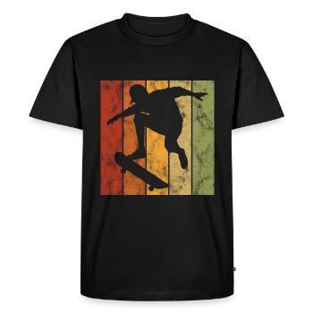 Skateboard Skateboarder Skater Skate Skateing - T-shirt Premium bio Homme - noir - Devant - Nico (187cm)