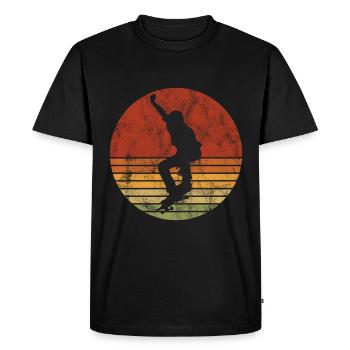 Skateboard Skateboarder Skater Skate Skateing - T-shirt Premium bio Homme - noir - Devant - Nico (187cm)