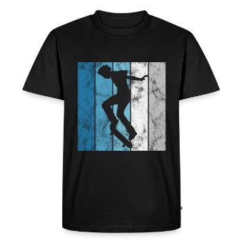 Skateboard Skateboarder Skater Skate Skateing - T-shirt Premium bio Homme - noir - Devant - Nico (187cm)