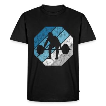 Bodybuilding Bodybuilder GYM Fitnessstudio Retro - Men's Premium Organic T-Shirt - black - Front - Nico (187cm)