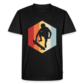 Skateboard Skateboarder Skater Skate Skateing - T-shirt Premium bio Homme - noir - Devant - Nico (187cm)