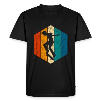 Skateboard Skateboarder Skater Skate Skateing - T-shirt Premium bio Homme - noir - Devant - Nico (187cm)