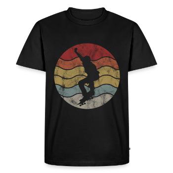 Skateboard Skateboarder Skater Skate Skateing - T-shirt Premium bio Homme - noir - Devant - Nico (187cm)