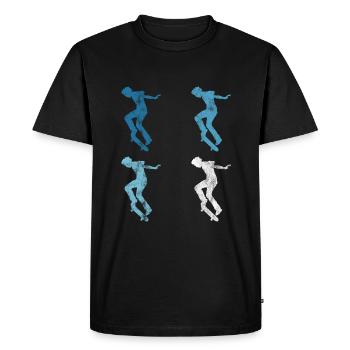 Skateboard Skateboarder Skater Skate Skateing - T-shirt Premium bio Homme - noir - Devant - Nico (187cm)