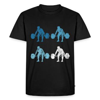 Bodybuilding Bodybuilder GYM Fitnessstudio Retro - Men's Premium Organic T-Shirt - black - Front - Nico (187cm)