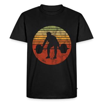 Bodybuilding Bodybuilder GYM Fitnessstudio Retro - Men's Premium Organic T-Shirt - black - Front - Nico (187cm)