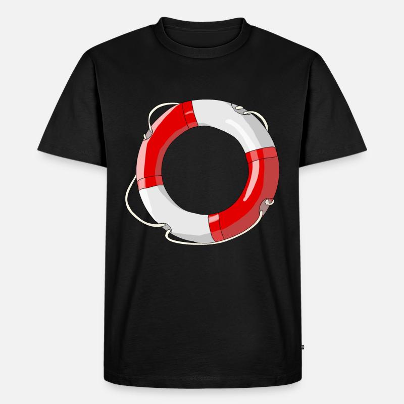 Rettungsring Boot - Männer Premium Bio T-Shirt - Schwarz