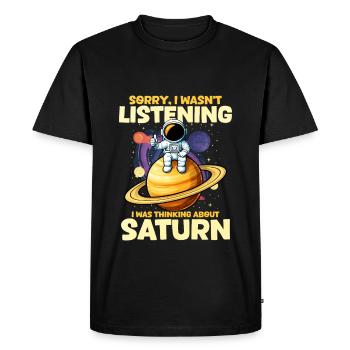 Saturn - Men's Premium Organic T-Shirt - black - Front - Nico (187cm)