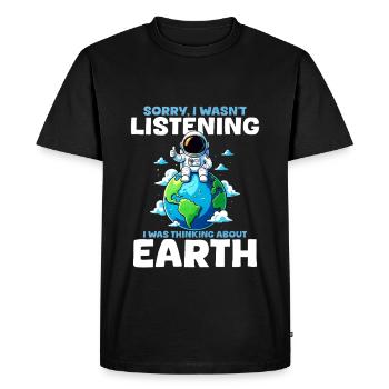 Planète Terre - T-shirt Premium bio Homme - noir - Devant - Nico (187cm)