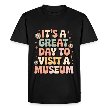 Musée - T-shirt Premium bio Homme - noir - Devant - Nico (187cm)