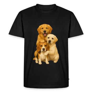 Golden Retriever Labrador Beagle - Men's Premium Organic T-Shirt - black - Front - Nico (187cm)