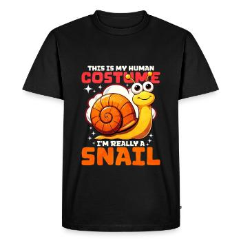 Snail - Men's Premium Organic T-Shirt - black - Front - Nico (187cm)