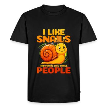 Snail - Men's Premium Organic T-Shirt - black - Front - Nico (187cm)