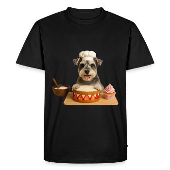 Schnauzer miniature préparant des biscuits à gâteau - T-shirt Premium bio Homme - noir - Devant - Nico (187cm)