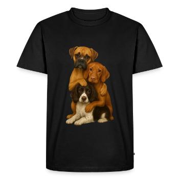 Chien Chiens Chiens mignons - T-shirt Premium bio Homme - noir - Devant - Nico (187cm)