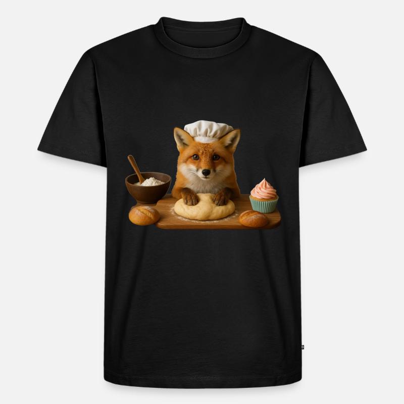 Fuchs Backen Kuchen Brot - Männer Premium Bio T-Shirt - Schwarz