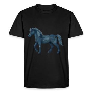 Denim Cheval - T-shirt Premium bio Homme - noir - Devant - Nico (187cm)