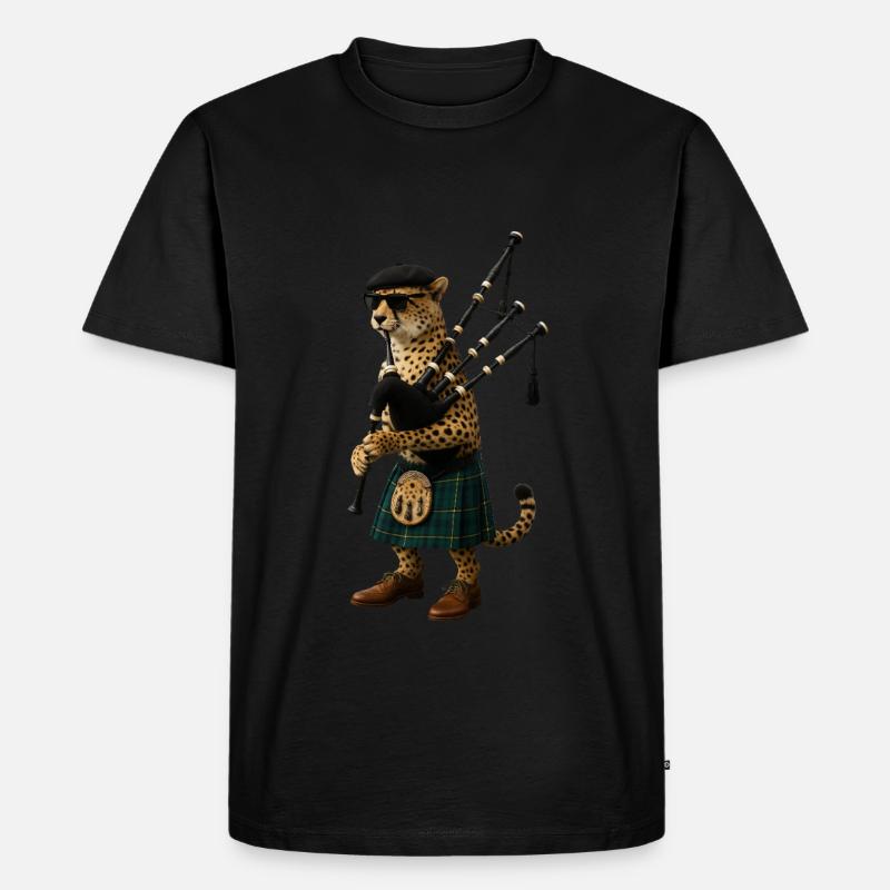 Gepard Dudelsack - Männer Premium Bio T-Shirt - Schwarz