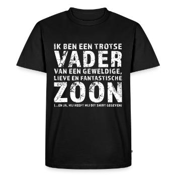 Fier Père, Fils - T-shirt Premium bio Homme - noir - Devant - Nico (187cm)