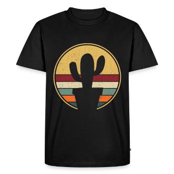 Cactus shrub Cacti prickly garden gardener - Men's Premium Organic T-Shirt - black - Front - Nico (187cm)