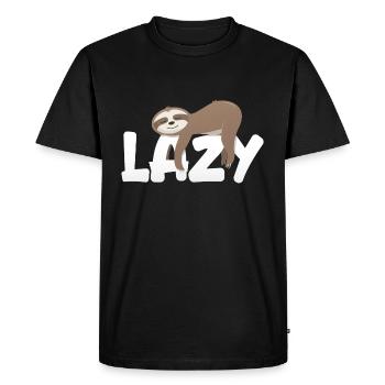 Paresseux paresseux - T-shirt Premium bio Homme - noir - Devant - Nico (187cm)