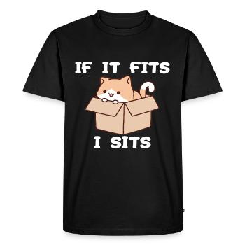 Si ça va, je suis assis chat mignon - T-shirt Premium bio Homme - noir - Devant - Nico (187cm)
