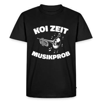 Koi Zeit schwäbisch Musikprob - Männer Premium Bio T-Shirt - Schwarz - Vorne - Nico (187cm)