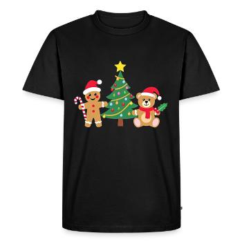 Mignon petit arbre de Noël des amis du Père Noël - T-shirt Premium bio Homme - noir - Devant - Nico (187cm)