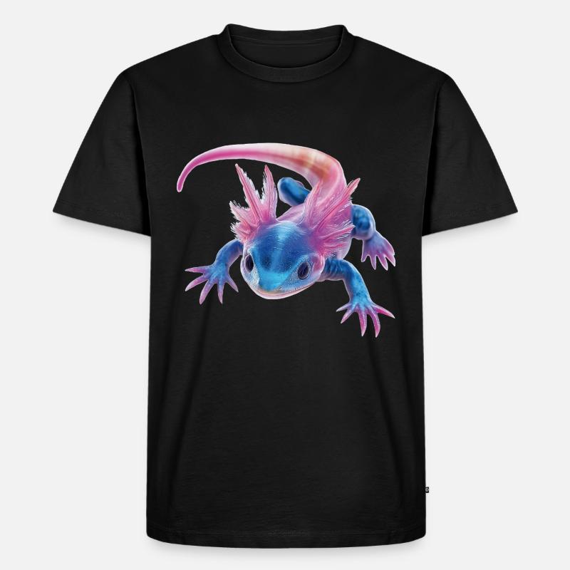 Axolotl - Männer Premium Bio T-Shirt - Schwarz