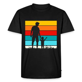 Père fils football enfant papa - T-shirt Premium bio Homme - noir - Devant - Nico (187cm)
