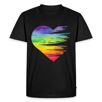 LGBT Pride Equality Heart Gay Lesbian - Men's Premium Organic T-Shirt - black - Front - Nico (187cm)