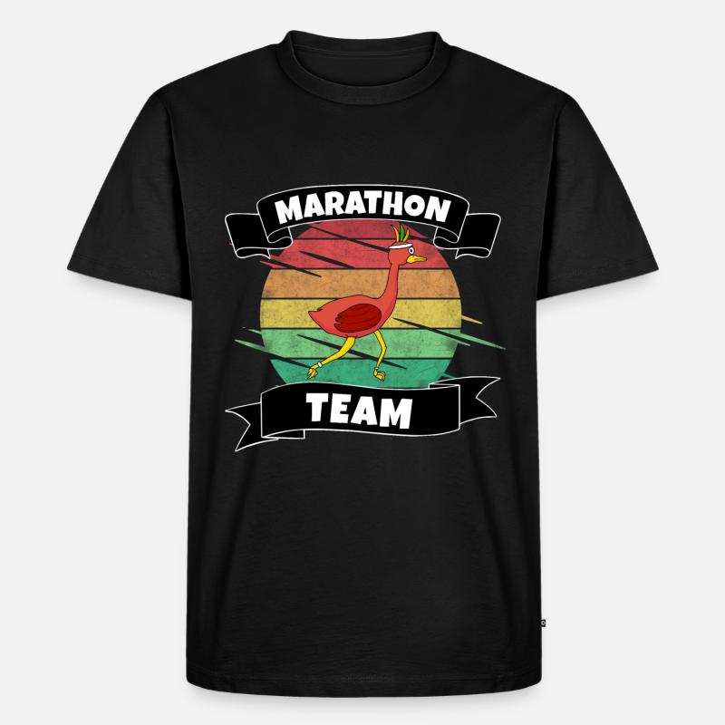 Marathon - Männer Premium Bio T-Shirt - Schwarz