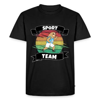 Sport - Männer Premium Bio T-Shirt - Schwarz - Vorne - Nico (187cm)