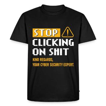 Expert en cybersécurité Expert en cybersécurité - T-shirt Premium bio Homme - noir - Devant - Nico (187cm)
