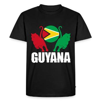 Guyana Drapeau Guyanaan National Animal Jaguar - T-shirt Premium bio Homme - noir - Devant - Nico (187cm)