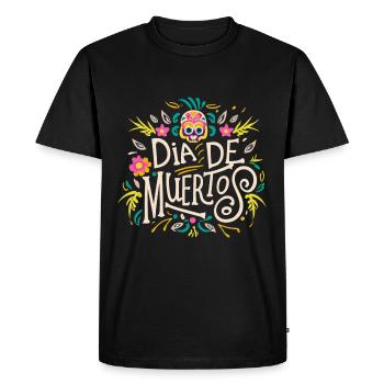 Dia de Muertos Day of the Dead T-Shirt Design - T-shirt Premium bio Homme - noir - Devant - Nico (187cm)