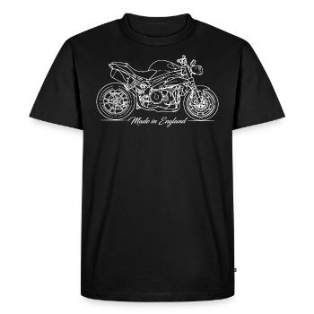 British Bike - Made in England - Men's Premium Organic T-Shirt - black - Front - Nico (187cm)