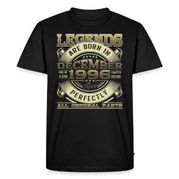 Décembre Né 1996 26ème anniversaire Legend Man - T-shirt Premium bio Homme - noir - Devant - Nico (187cm)