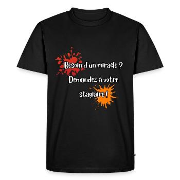 Humor work intern - Men's Premium Organic T-Shirt - black - Front - Nico (187cm)