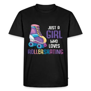 Patin à roues alignées fille patineur à roues alignées - T-shirt Premium bio Homme - noir - Devant - Nico (187cm)