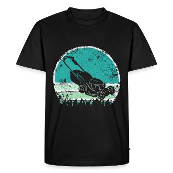 Tondeuse à gazon Tondeuse à gazon Jardinier de jardin - T-shirt Premium bio Homme - noir - Devant - Nico (187cm)