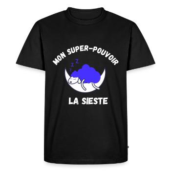 Mon super-pouvoir - T-shirt Premium bio Homme - noir - Devant - Nico (187cm)