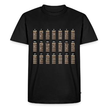 Guitar Chord Chart Sheet Music Teacher - Men's Premium Organic T-Shirt - black - Front - Nico (187cm)