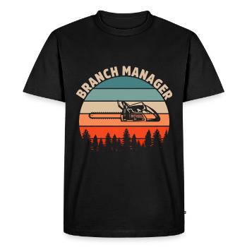 Idée cadeau de tronçonneuse Fabrication de bois Bûcherons - T-shirt Premium bio Homme - noir - Devant - Nico (187cm)