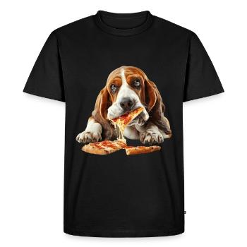 Basset - T-shirt Premium bio Homme - noir - Devant - Nico (187cm)