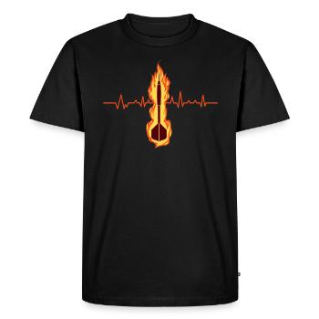Cadeau de joueur de fléchettes de battement de coeur de feu - T-shirt Premium bio Homme - noir - Devant - Nico (187cm)