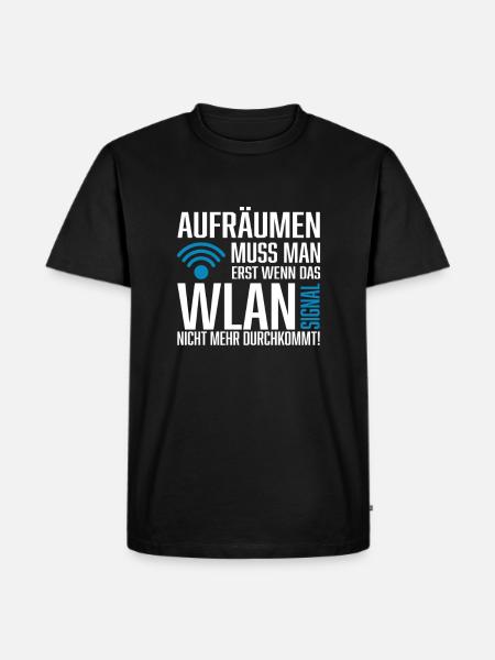 Wlan signal Spruch Nerd - Männer Premium Bio T-Shirt - Schwarz