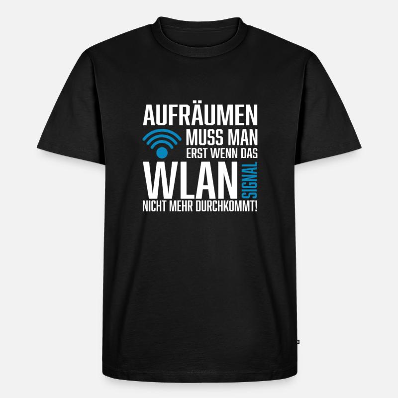 Wlan signal Spruch Nerd - Männer Premium Bio T-Shirt - Schwarz